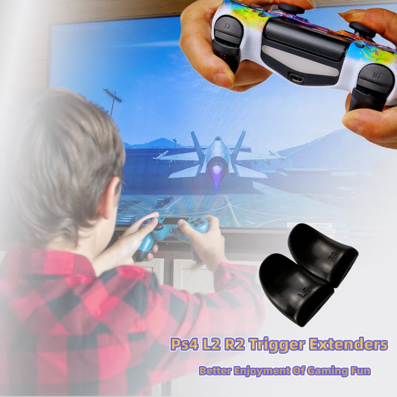 Asokex Silicone Skin Cover for Ps4 Controller (1pc Anti-Slip, 1 Pair L2 R2 Trigger Extender, 4pcs Thumb Grips,4pcs LED Light Bar Decal) Protector for DualShock PS4/ Slim/Pro Controller - Image 4